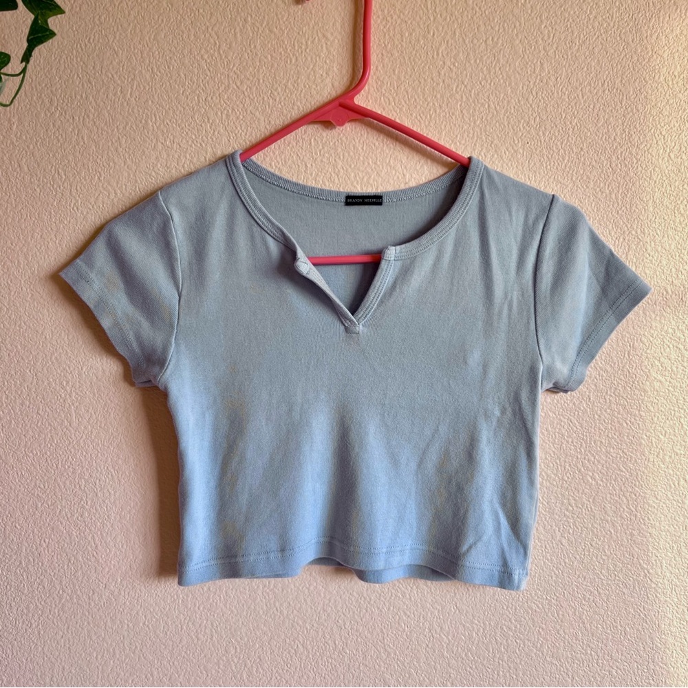 Brandy Melville Baby Blue Ashlyn Crop Top Baby Tee